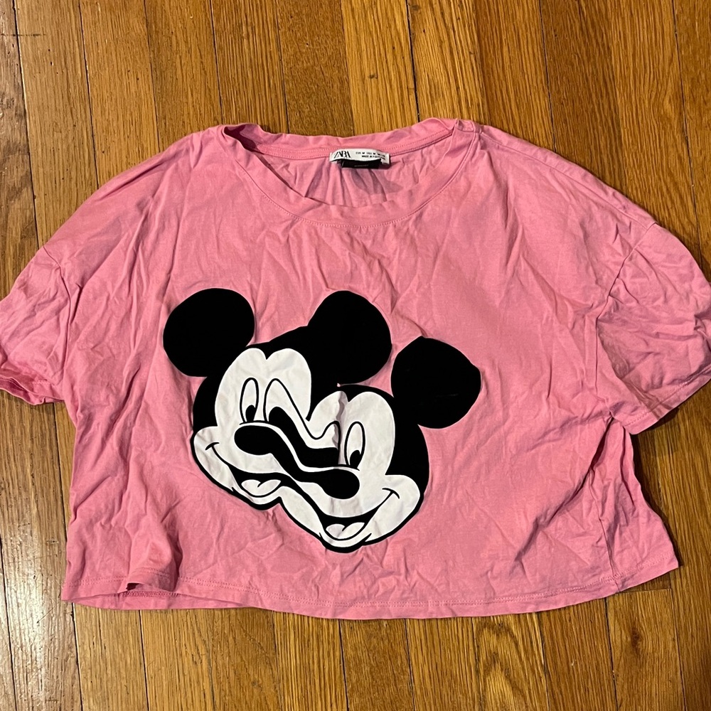 Zara Disney Mickey Mouse Crop Top size medium